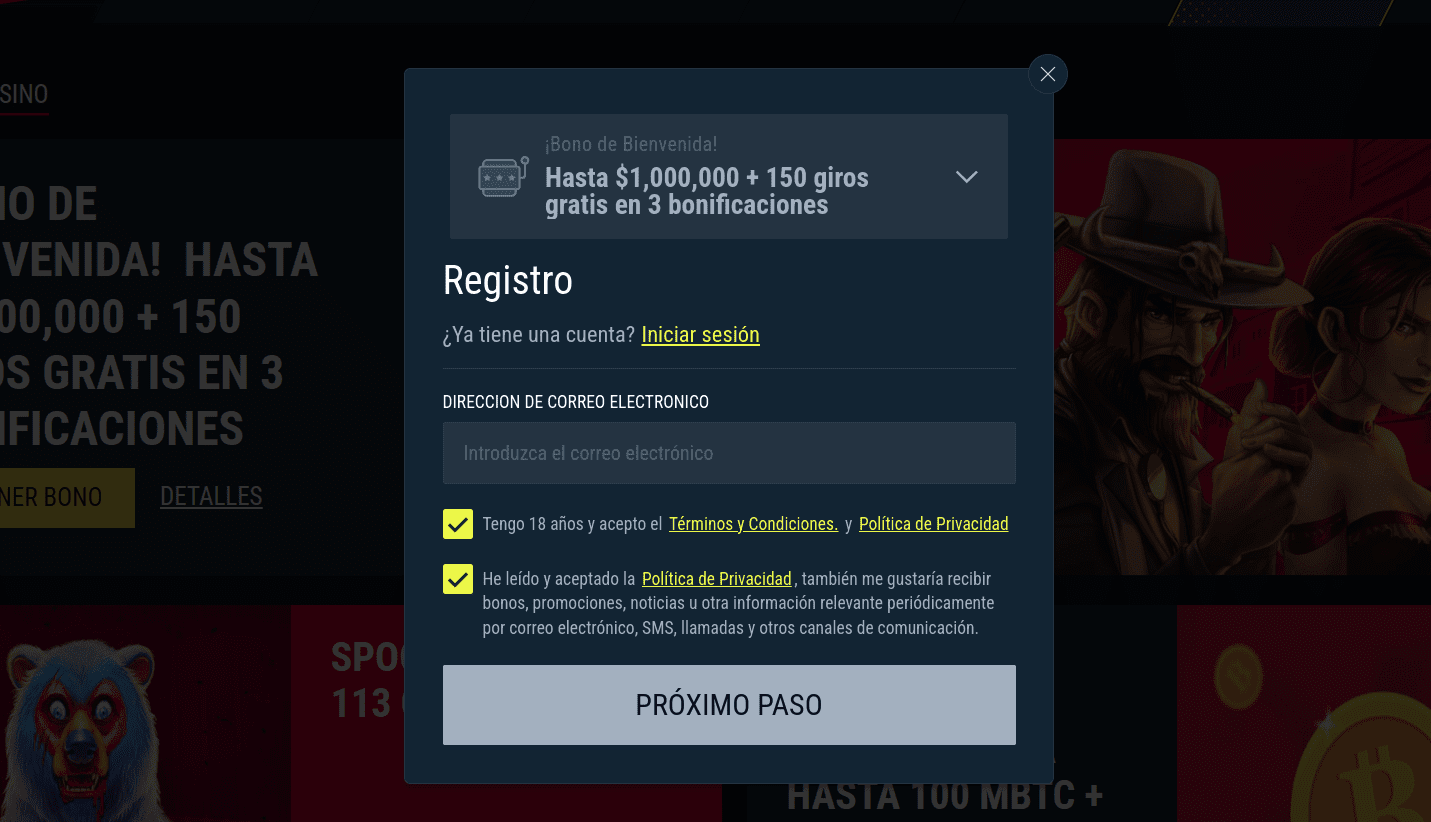 Registro en Rabona