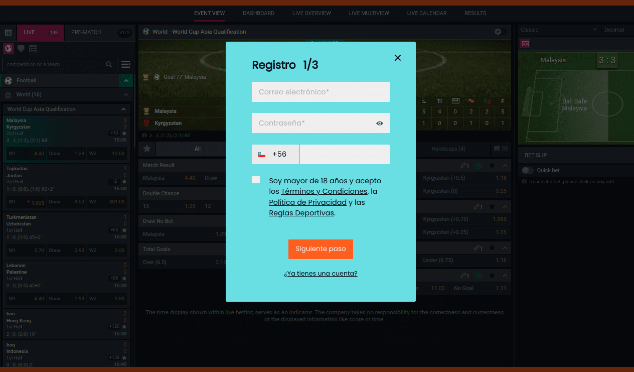 Registro en Mr Rex