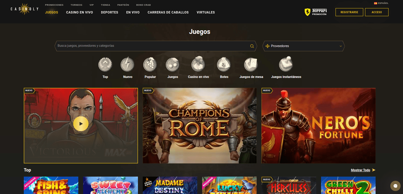Juegos en Casinoly
