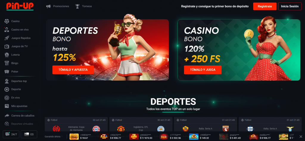 Sitio oficial del casino Pin Up